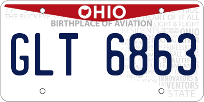 OH license plate GLT6863