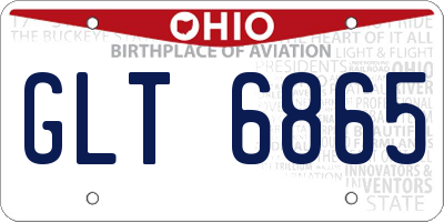 OH license plate GLT6865