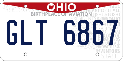 OH license plate GLT6867