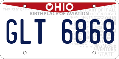 OH license plate GLT6868