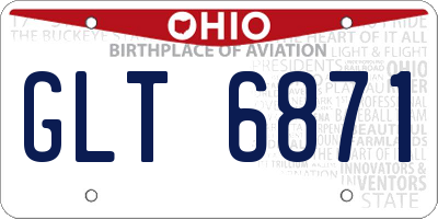 OH license plate GLT6871