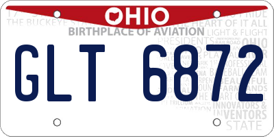 OH license plate GLT6872