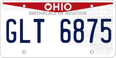 OH license plate GLT6875