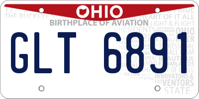 OH license plate GLT6891
