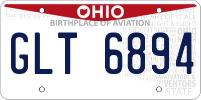 OH license plate GLT6894