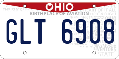 OH license plate GLT6908