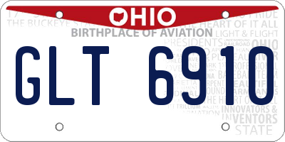 OH license plate GLT6910