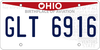 OH license plate GLT6916
