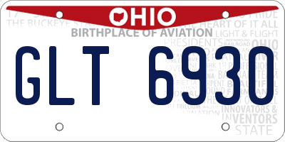 OH license plate GLT6930