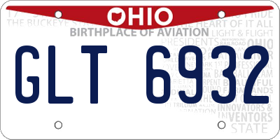 OH license plate GLT6932