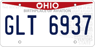 OH license plate GLT6937