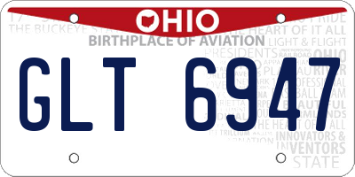 OH license plate GLT6947