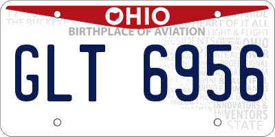 OH license plate GLT6956