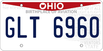 OH license plate GLT6960