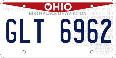 OH license plate GLT6962
