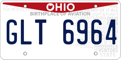 OH license plate GLT6964