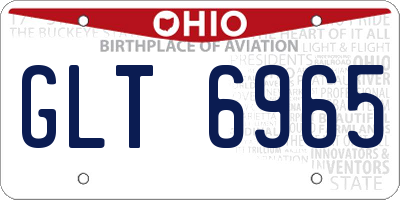 OH license plate GLT6965