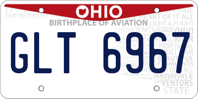 OH license plate GLT6967