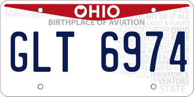 OH license plate GLT6974