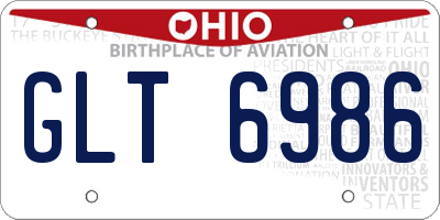 OH license plate GLT6986