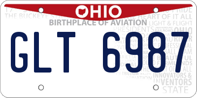 OH license plate GLT6987