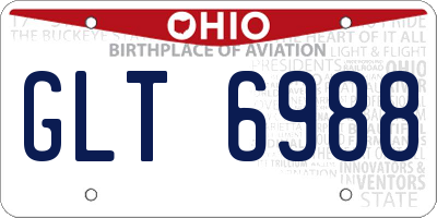 OH license plate GLT6988