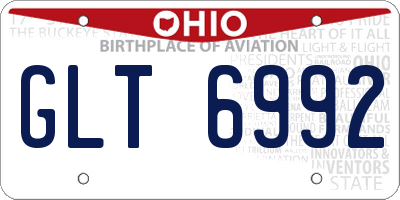 OH license plate GLT6992