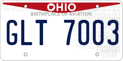 OH license plate GLT7003