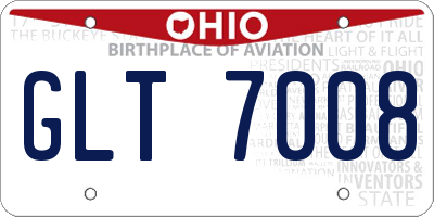 OH license plate GLT7008