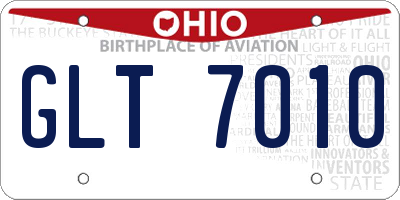 OH license plate GLT7010