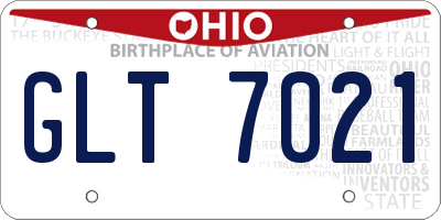 OH license plate GLT7021
