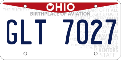OH license plate GLT7027