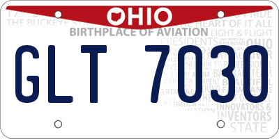 OH license plate GLT7030