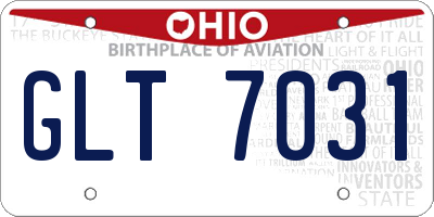 OH license plate GLT7031