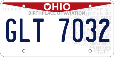 OH license plate GLT7032