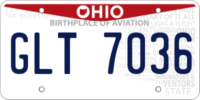 OH license plate GLT7036