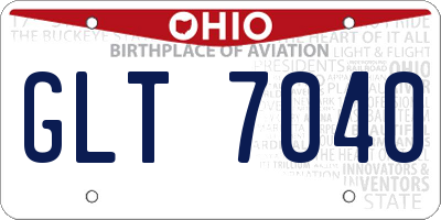 OH license plate GLT7040