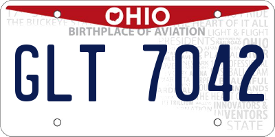 OH license plate GLT7042
