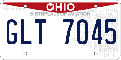 OH license plate GLT7045