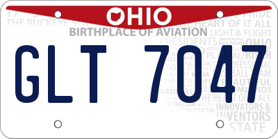OH license plate GLT7047
