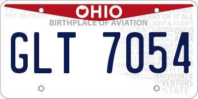 OH license plate GLT7054