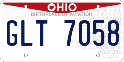 OH license plate GLT7058