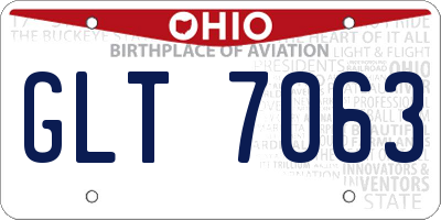 OH license plate GLT7063