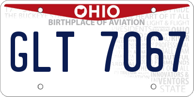 OH license plate GLT7067