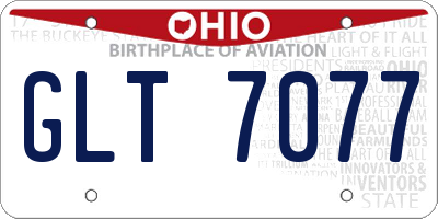 OH license plate GLT7077