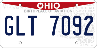 OH license plate GLT7092