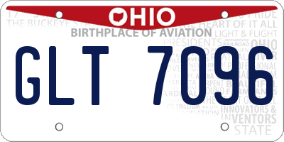 OH license plate GLT7096