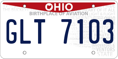 OH license plate GLT7103