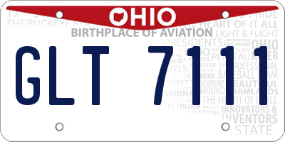 OH license plate GLT7111
