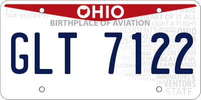 OH license plate GLT7122